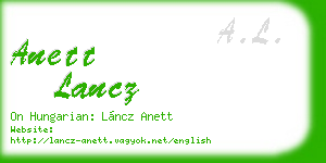 anett lancz business card