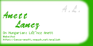 anett lancz business card